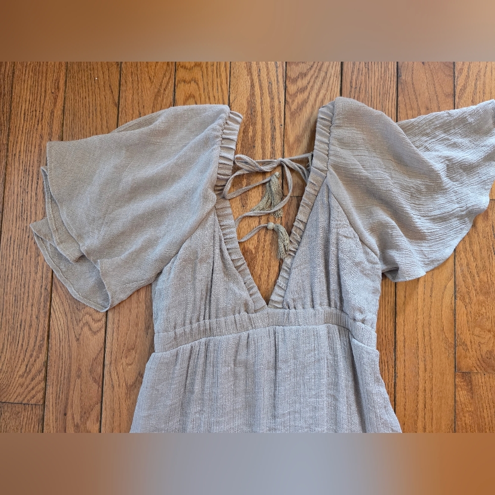 Hyfve  Neutral Tiered Maxi Dress with V-Neck - Picture 3 of 4